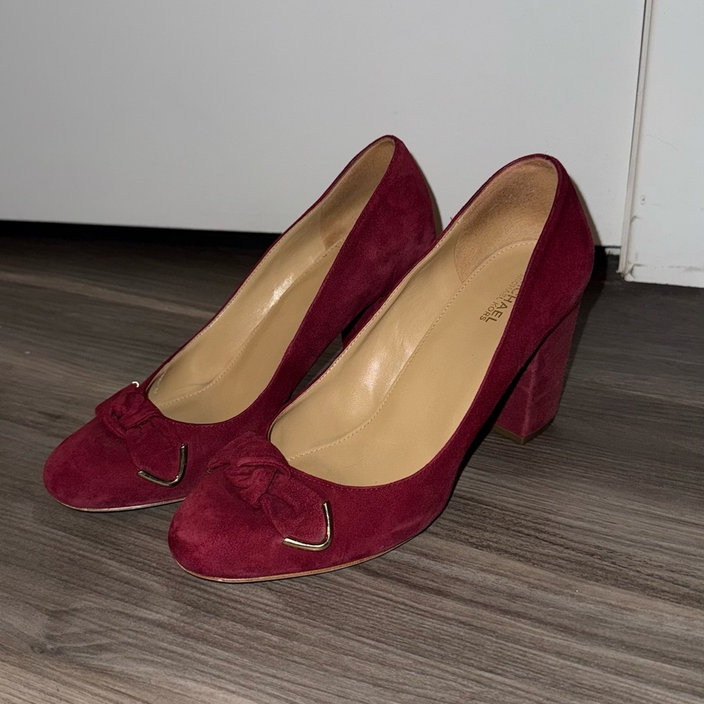 Michael Kors Merlot Suede Heels - Picture 3 of 5